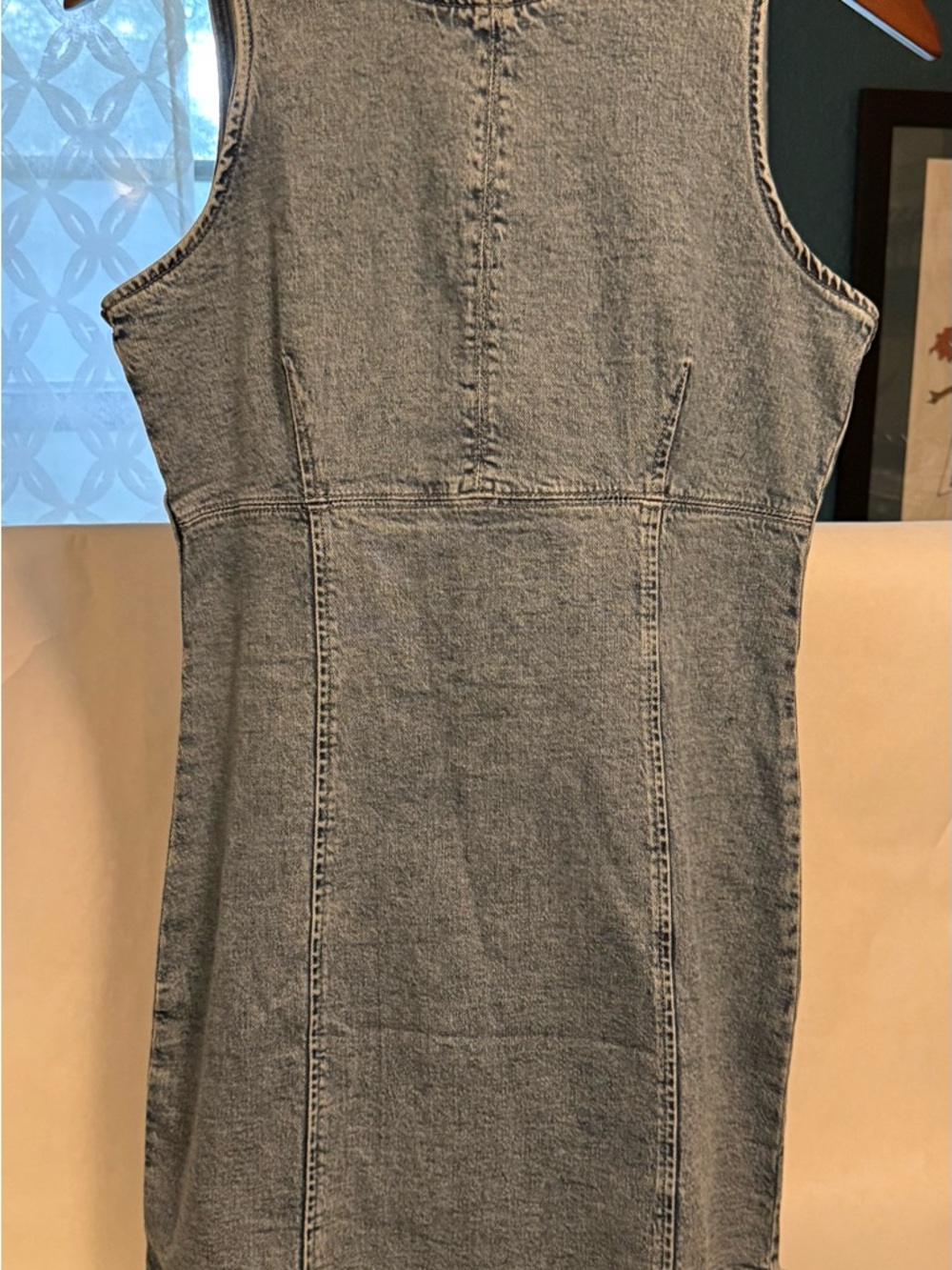 GAP Sleeveless Mini Denim Dress - Light Wash Size Petite Small (W24) - Picture 12 of 13
